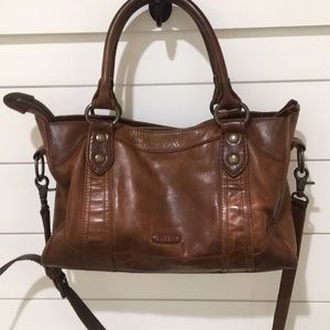 Frye Melissa Satchel in Cognac.